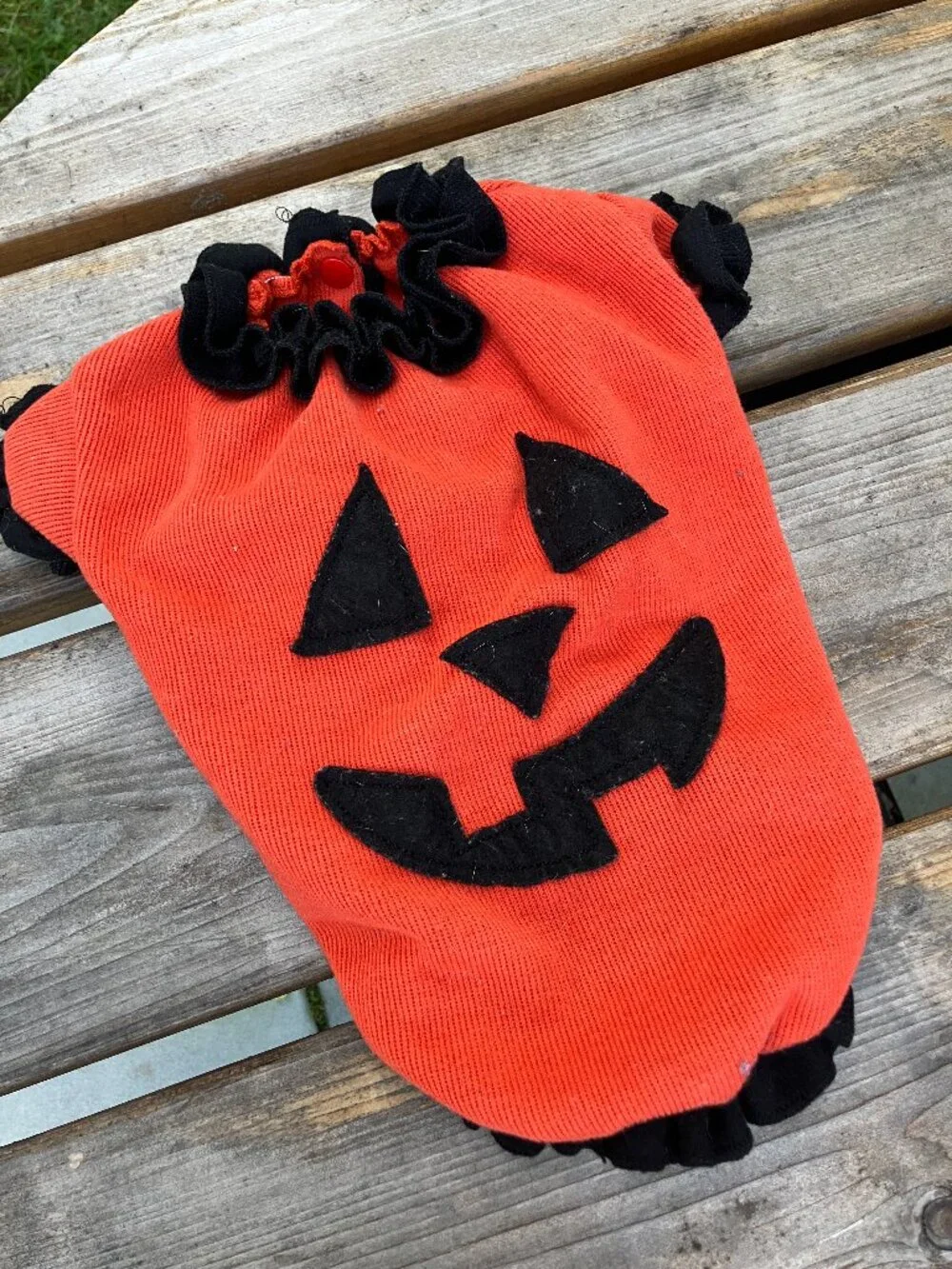 Halloween Jack-O'-Lantern Dog Costume 🎃 Pumpkin Pet Costume Orange & Black Ruff